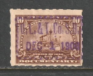 Scott # R168p, Used, F, 10¢ Battleship, SOTN Box Cancel "Th L. & T. Co. S. B." - Picture 1 of 2