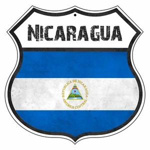 Nicaragua Länderflagge Neuheit Autobahnschild Männerhöhle Aluminium Blechschild - Bild 1 von 1