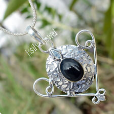 Oval Black Onyx Gemstone Pendant 925 Sterling Silver Latest Party Wear Jewelry
