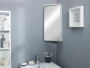 White Mirrored Mirror Corner Storage Cabinet Cupboard Unit High Gloss Finish
