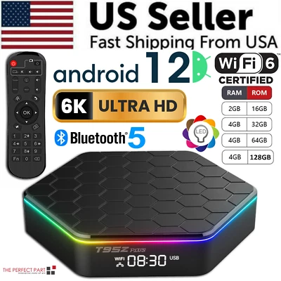 THE PERFECT PART 2024 Upgraded T95Z Plus Smart Android 12 TV Box Quad Core 6K 4K HD Stream Player
