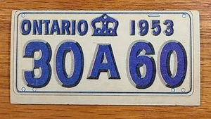 1953 Topps #41 ONTARIO License Plate Trading Card (#10021) - Picture 1 of 2