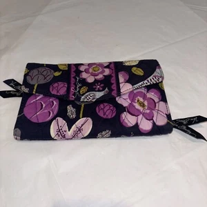Vera Bradley Snap wallet Retired Floral Nightingale Blue Purple - Picture 1 of 7
