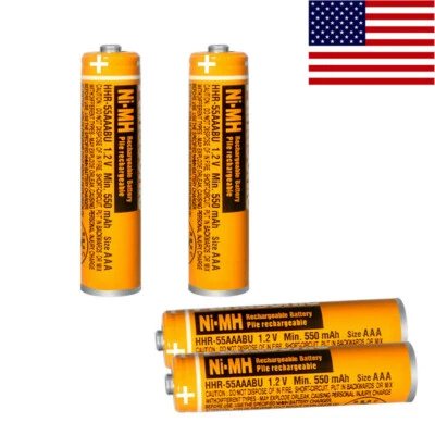 4PÇS 550mAh AAA NI-MH baterias recarregáveis de telefones sem fio 1.2V para Panasonic - Imagem 1 de 4