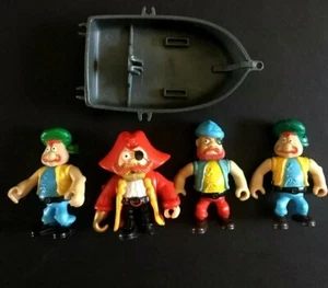 4 Vintage Pirate Figures With Boat - Picture 1 of 8