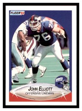 1990 Fleer Update #U-10 JOHN ELLIOTT New York Giants