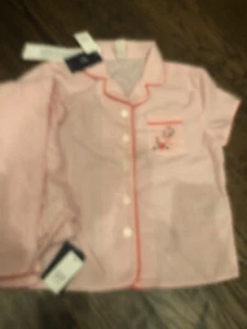 NWT Gap Kids girl SPRING SUMMER striped pink floral button-down pajama SET 6 - Picture 1 of 7