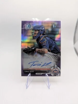 Tomas Nido 2017 Bowman Chrome Purple Refractor Auto #CPA-TN /250 - Image 1 of 2