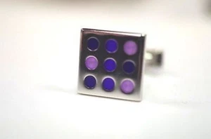 DOLAN BULLOCK vintage STERLING SILVER enamel dice style Cufflinks USA - Picture 1 of 1