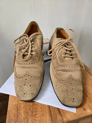 Zapatos Oxford J.M WESTON Para Hombre Beige Lt Marrón Gamuza Punta de Ala Talla 7.5 EE. UU. Excelente Estado Foto 1 de 4