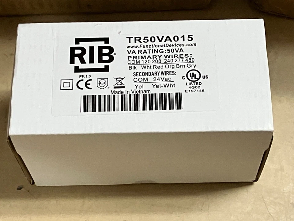 RIB TR50VA015 TRANSFORMER 50VA, 480/277/240/208/120/24 - Image 1 of 1