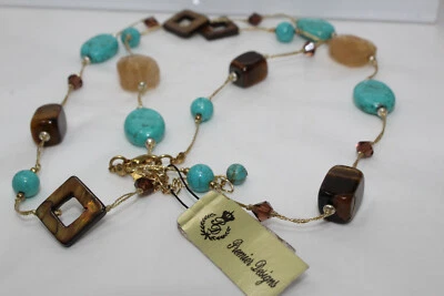 Retired PROMENADE Tiger's Eye Faux Turquoise PREMIER DESIGNS Necklace  - Image 1 of 4