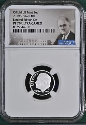 2019 S Silver Roosevelt Dime 10C Limited Edition NGC PF70 Ultra Cameo - Image 1 of 2