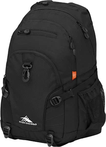 Loop Backpack Travel or Work Bookbag with Tablet Sleeve One Size Black - Picture 1 of 11