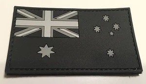 Australian Flag Patch, PVC / Rubber, Subdued, Hook Rear, 8cm x 4.5cm - Picture 1 of 5