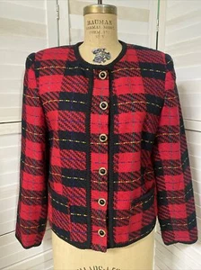 Vintage Requirements Blazer Damen Tweed Karriere Jacke mit Knopfleiste Gr. Large - Bild 1 von 7