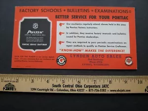 1947-1963 "Pontiac Service Craftsman" vintage orig dealer service dept mailer - Picture 1 of 2