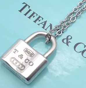 Tiffany & Co. 1837 Schloss Vorhängeschloss Halskette Anhänger Sterling Silber 925 mit Box - Bild 1 von 6