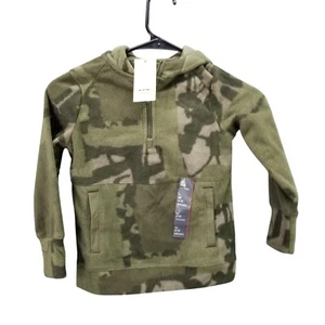 Boys All in Motion Green Camo Microfleece Pullover Hoodie Sweatshirt 1/4 Zip XS - Picture 1 of 8