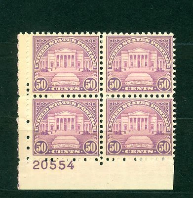 U.S. 1931, Amphitheater, Rotary Pl#, SC# 701, Block of 4, Marginal, 50¢ (cv$240) - Image 1 of 2