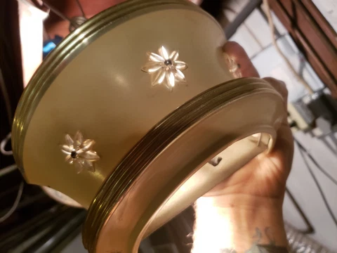 6 Matching Art Deco Half Round Sconces Star Motif machine age MCM aluminum M/O Cover