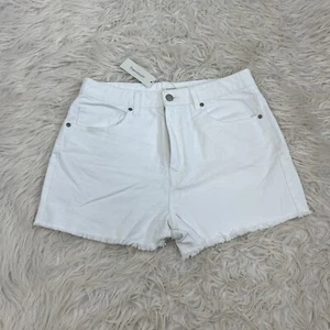 Harper Heritage Francescas hoch geschnitten ausgefranst weiß Denim abgeschnittene Jeansshorts 30 neu mit Etikett - Bild 1 von 8