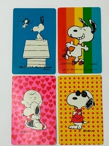 Vintage Lot of 4 Snoopy Charlie Brown Peanuts Single Swap Playing Card PC33 - Picture 1 of 2