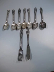 9 piezas de cubiertos vintage 1647 Roger Bros X5 triple - Imagen 1 de 16