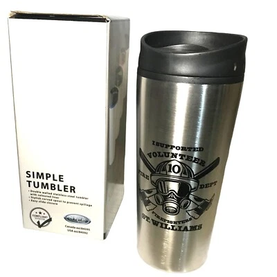 Vaso de acero inoxidable simple diseño Volunteer Fire Dept 10 OZ St. Williams Ont Foto 1 de 4
