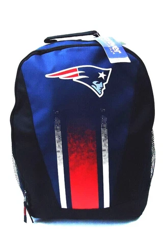 New England Patriots Primetime School Travel Backpack NFL Football Size 19x13x6 Cover