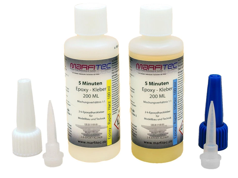 Marfitec 5-Minuten-Epoxy 200 ml (Epoxidharz 100ml, Epoxidhärter 100ml) - Bild 1 von 4