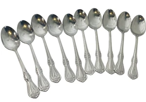 International Stainless Westbrook  10 Place/ Oval Soup Spoons Floral Korea - Picture 1 of 8