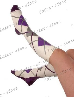 Calcetines de goma látex geométricos sobre pantorrilla personalizados 0,4 mm #679 Foto 1 de 4