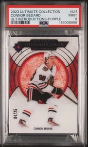 2023-24 Ultimate Collection Connor Bedard Introductions Purple #'ed 04/25 PSA 9 - Picture 1 of 3