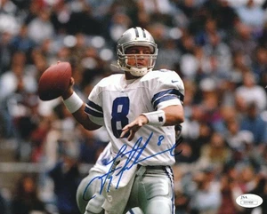 DALLAS COWBOYS - TROY AIKMAN - RISTAMPA FOTOGRAFICA FIRMATA LUCIDA 8 X 10 - Foto 1 di 1