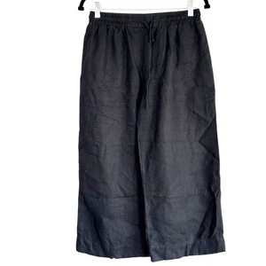 Pantalone donna Standard James Perse cropped gamba larga cotone nero taglia 0 preppy - Foto 1 di 5