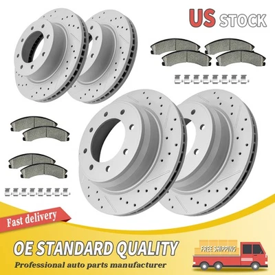 Pastilla de rotores de freno perforados delanteros y traseros para Nissan NV1500/NV2500/NV3500 2012-2021 Foto 1 de 4