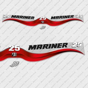 Mariner 25 hp Two Stroke 2003-2004 outboard engine decals sticker set - Picture 1 of 3