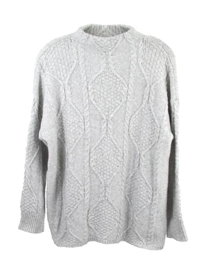 Suéter pescador feminino ST. JOHN'S BAY robusto malha cabo GG marfim ao ar livre vintage - Imagem 1 de 4