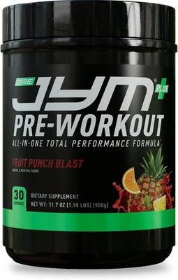 Pre JYM Plus Fruit Punch 30 porções pré-treino amino nitratos creatina - Imagem 1 de 4