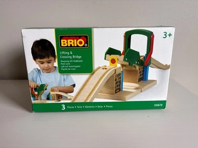 BRIO Lifting & Crossing Bridge Wooden Railway Train #33672 Rare New in Box - Image 1 of 4