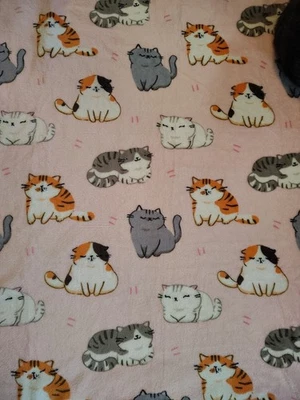 Pretty Kitty Soft Touch Light Weight Travel Throw Blanket 50" x 60"  - Image 1 of 4
