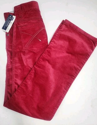 Girls Gap 12 Slim Velvet Feel Red Pants Jewel Pockets - Image 1 of 4