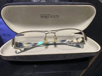 Gafas semi-sin montura de titanio Alexander McQueen AMQ-5038J hechas en Italia Foto 1 de 4