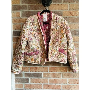 Simply Southern Damen bunte Blumen Wende kurze Jacken Größe Large neu mit Etikett - Bild 1 von 5