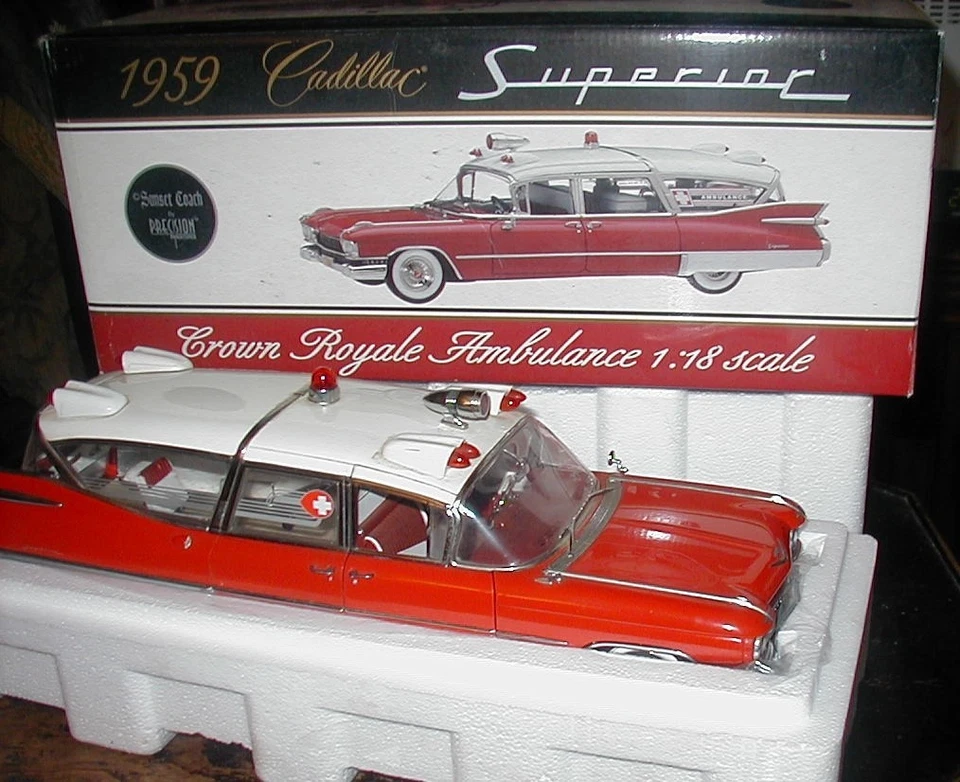 Precision 1959 Cadillac Superior Crown Royale Ambulance Sunset Coach  OC - Image 1 of 1