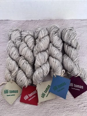 TILLI TOMAS ROCK STAR Yarn ~ 100% Silk & Glass Beads ~ Color-Silver ~150yds/100g - Image 1 of 4