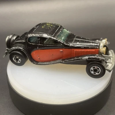 1980 Vintage Hot Wheels 37' Bugatti Black Red Loose Diecast Car Mattel Hong Kong - Image 1 of 4