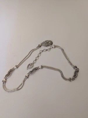 Cadena de trigo doble tono plata Brighton® longitud ajustable 42" nueva sin etiquetas Foto 1 de 4