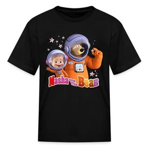 Masha And The Bear Astronauts Kids' T-Shirt - Picture 1 of 7